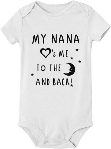 My Nana Loves Me to The Moon and Back Baby Bodysuit Romper Unisex Infant Clothes in Saudi Arabia