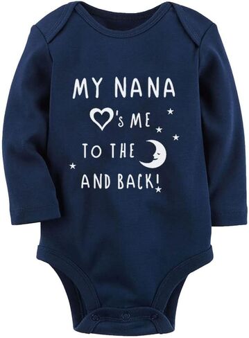 My Nana Loves Me to The Moon and Back Baby Bodysuit Romper Unisex Infant Clothes in Saudi Arabia
