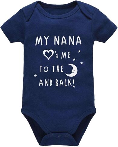 My Nana Loves Me to The Moon and Back Baby Bodysuit Romper Unisex Infant Clothes in Saudi Arabia
