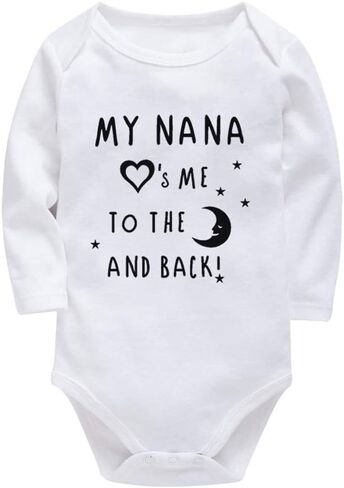 My Nana Loves Me to The Moon and Back Baby Bodysuit Romper Unisex Infant Clothes in Saudi Arabia