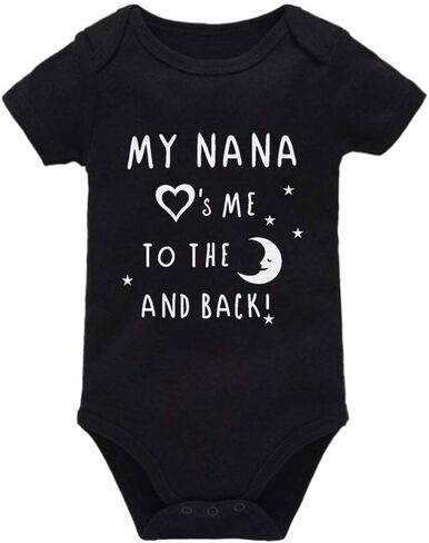 My Nana Loves Me to The Moon and Back Baby Bodysuit Romper Unisex Infant Clothes in Saudi Arabia