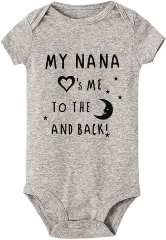 My Nana Loves Me to The Moon and Back Baby Bodysuit Romper Unisex Infant Clothes in Saudi Arabia