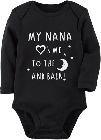 My Nana Loves Me to The Moon and Back Baby Bodysuit Romper Unisex Infant Clothes in Saudi Arabia