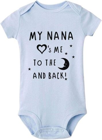My Nana Loves Me to The Moon and Back Baby Bodysuit Romper Unisex Infant Clothes in Saudi Arabia
