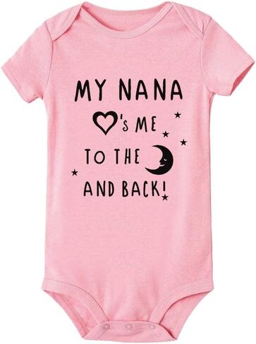 My Nana Loves Me to The Moon and Back Baby Bodysuit Romper Unisex Infant Clothes in Saudi Arabia