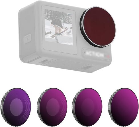 مرشح CAPART CPL لـ DJI OSMO Action 4، إطار من الألومنيوم وزجاج بصري متعدد الطبقات، مرشح مستقطبات دائرية، مقاوم للرذاذ ومقاوم للخدش وسهل التنظيف in Kuwait