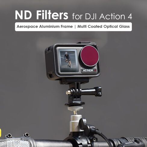 مرشح CAPART CPL لـ DJI OSMO Action 4، إطار من الألومنيوم وزجاج بصري متعدد الطبقات، مرشح مستقطبات دائرية، مقاوم للرذاذ ومقاوم للخدش وسهل التنظيف in Kuwait