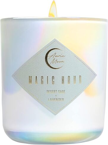 أوريك مون | شمعة ديزرت سيج + لافندر فاخرة من الصويا وجوز الهند للنساء | حرق بطيء لأكثر من 70 ساعة | فتائل طقطقة الخشب | مصبوب يدويًا في كاليفورنيا in Kuwait