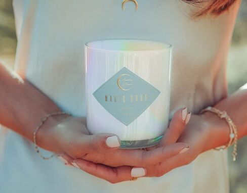 أوريك مون | شمعة ديزرت سيج + لافندر فاخرة من الصويا وجوز الهند للنساء | حرق بطيء لأكثر من 70 ساعة | فتائل طقطقة الخشب | مصبوب يدويًا في كاليفورنيا in Kuwait