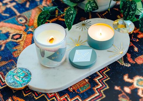 أوريك مون | شمعة ديزرت سيج + لافندر فاخرة من الصويا وجوز الهند للنساء | حرق بطيء لأكثر من 70 ساعة | فتائل طقطقة الخشب | مصبوب يدويًا في كاليفورنيا in Kuwait