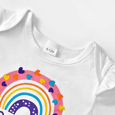 مجموعة ملابس عيد الميلاد الأول للفتيات الصغيرات بألوان قوس قزح مطبوعة على شكل كعكة سماش بأكمام طويلة وتنورة من التول مع عصابة رأس in Kuwait