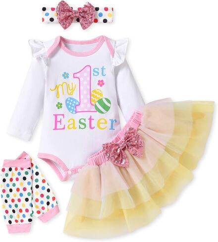 fioukiay Newborn Baby Girl Easter Skirt Sets Infant 1st Easter Day Outfit Clothes Clothing Sets in Saudi Arabia