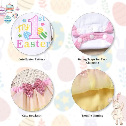fioukiay Newborn Baby Girl Easter Skirt Sets Infant 1st Easter Day Outfit Clothes Clothing Sets in Saudi Arabia