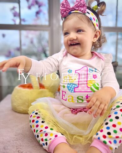 fioukiay Newborn Baby Girl Easter Skirt Sets Infant 1st Easter Day Outfit Clothes Clothing Sets in Kuwait