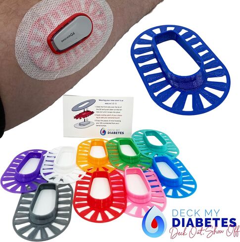 Deck My Diabetes Comfort Ring GripShield - متوافق مع Dexcom G6 (مرن وقابل لإعادة الاستخدام ومقاوم للماء) لمستخدمي Dexcom النشطين (شفاف كريستالي) in Kuwait