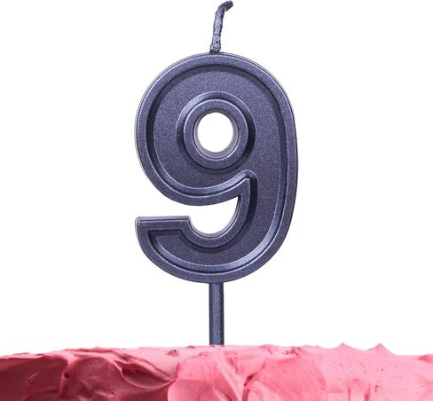 احصل على شمعة عيد ميلاد رقم 3 طازجة - شمعة سوداء رقم ثلاثة على عصا - شموع سوداء أنيقة بأرقام لذكرى عيد الميلاد والزفاف - شمعة عيد الميلاد الثالث للطفل - شمعة سوداء 3 in Kuwait