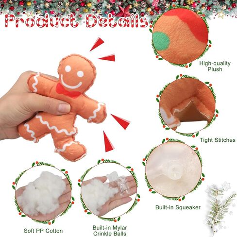 Hiboom Mini Plush Christmas Dog Toys Squeaky Puppy Toys Interactive Plush Dog Toys Durable Chew Bite Dog Squeak Toys for Puppy Small Dogs, 9 Styles in Saudi Arabia