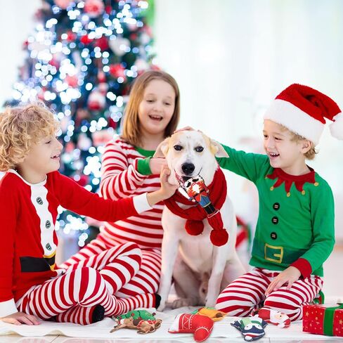 Hiboom Mini Plush Christmas Dog Toys Squeaky Puppy Toys Interactive Plush Dog Toys Durable Chew Bite Dog Squeak Toys for Puppy Small Dogs, 9 Styles in Saudi Arabia