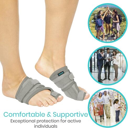 Vive Bunion Brace (Pair) - Big Toe Corrector Straightener with Splint - Hallux Valgus Pad, Joint Pain Relief, Alignment Treatment - Orthopedic Sleeve Foot Wrap Support for Men and Women (Black) in Saudi Arabia