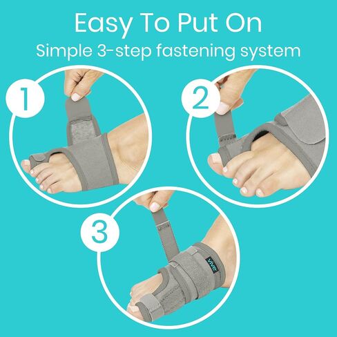 Vive Bunion Brace (Pair) - Big Toe Corrector Straightener with Splint - Hallux Valgus Pad, Joint Pain Relief, Alignment Treatment - Orthopedic Sleeve Foot Wrap Support for Men and Women (Black) in Saudi Arabia