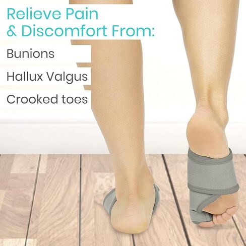 Vive Bunion Brace (Pair) - Big Toe Corrector Straightener with Splint - Hallux Valgus Pad, Joint Pain Relief, Alignment Treatment - Orthopedic Sleeve Foot Wrap Support for Men and Women (Black) in Saudi Arabia