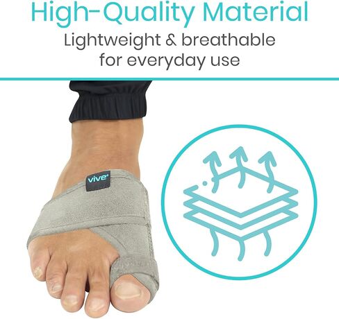 Vive Bunion Brace (Pair) - Big Toe Corrector Straightener with Splint - Hallux Valgus Pad, Joint Pain Relief, Alignment Treatment - Orthopedic Sleeve Foot Wrap Support for Men and Women (Black) in Saudi Arabia