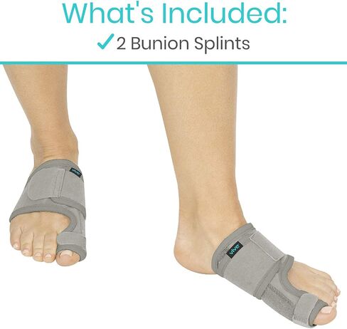 Vive Bunion Brace (Pair) - Big Toe Corrector Straightener with Splint - Hallux Valgus Pad, Joint Pain Relief, Alignment Treatment - Orthopedic Sleeve Foot Wrap Support for Men and Women (Black) in Saudi Arabia