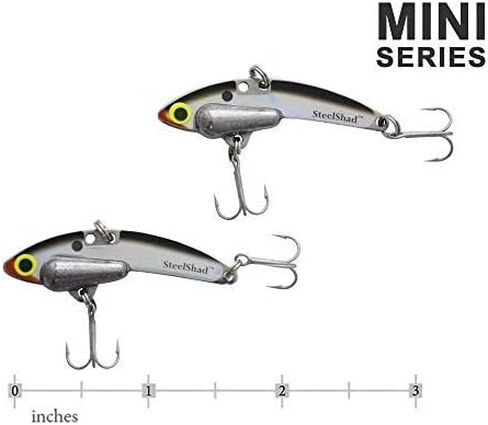 SteelShad - Mini Series (1/4 oz) - 2 Pack - Lipless Crankbait for Freshwater Fishing - Perfect for Ice Fishing, Pan Fishing, Crappie, Walleye and Bass in Saudi Arabia