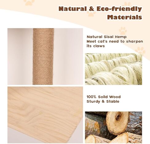 اس ام او ان تي اي ار مجموعة ارفف ومجاثم تثبت على الحائط للقطط - اثاث حائط للقطط - منزل للقطط وشقة ارجوحة، عمود خدش للقطط، سلم جسر تسلق داخلي للقطط الصغيرة والكبيرة in Kuwait