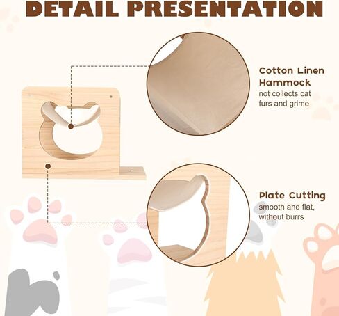 اس ام او ان تي اي ار مجموعة ارفف ومجاثم تثبت على الحائط للقطط - اثاث حائط للقطط - منزل للقطط وشقة ارجوحة، عمود خدش للقطط، سلم جسر تسلق داخلي للقطط الصغيرة والكبيرة in Kuwait