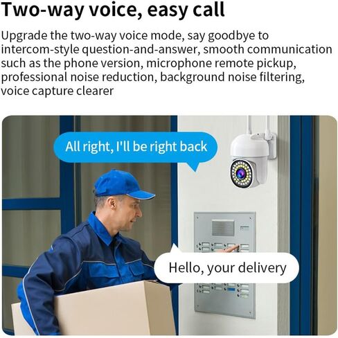 ICAMI Security Camera Outdoor WiFi 1080P 360° View Surveillance Camera Motion Detection&Siren Auto Tracking Two Way Talk Pan Tile Full Color Night Vision in Kuwait