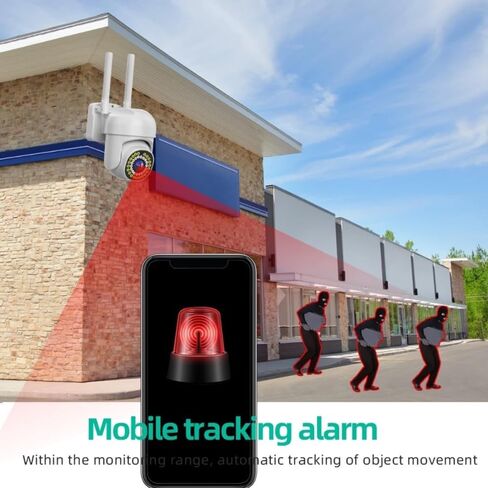 ICAMI Security Camera Outdoor WiFi 1080P 360° View Surveillance Camera Motion Detection&Siren Auto Tracking Two Way Talk Pan Tile Full Color Night Vision in Kuwait