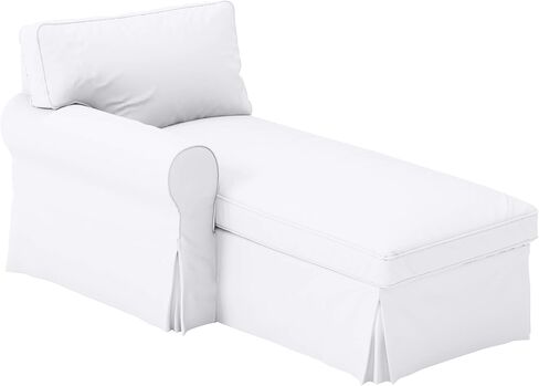 تم تصميم كرسي Ektorp الأبيض مع غطاء قطني سميك ARM خصيصًا لصالة IKEA Ektorp Chaise Lounge مع غطاء أريكة بذراع. غطاء الأريكة فقط! (الذراع على القطن الأيمن) in Kuwait
