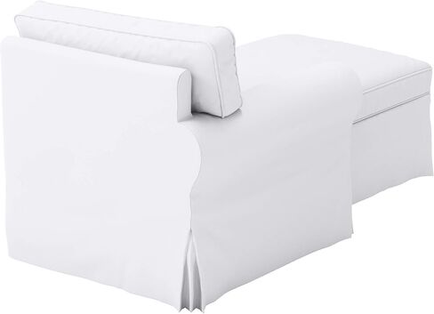 تم تصميم كرسي Ektorp الأبيض مع غطاء قطني سميك ARM خصيصًا لصالة IKEA Ektorp Chaise Lounge مع غطاء أريكة بذراع. غطاء الأريكة فقط! (الذراع على القطن الأيمن) in Kuwait