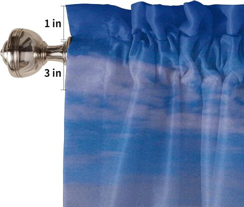 Zadaling Valance Curtain for Kitchen, Lighthouse Ocean Waves Seascape Window Valance for Living Room Scroll,Rod Pocket Valances for Bedroom Decor,Window Treatment Valance 1 Panel 18" x 54" in Saudi Arabia