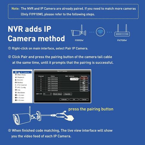 FOSCAM 1080P كاميرا WiFi شبكية إضافية لـ FN7108W-B4-1T، FI9910W، أبيض (FN7108W-B4-1T مطلوب) in Kuwait