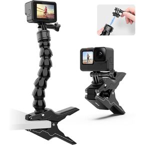 حامل كاميرا UURig سريع وآمن، أسود، رقبة معقوفة مرنة 189 مم، تعديل زاوية عالمي 360 درجة، متوافق مع كاميرات GoPro in Kuwait