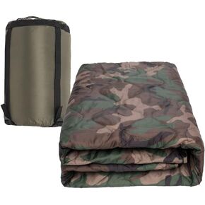 بطانية تخييم تكتيكية مموهة قابلة للتعبئة، حقيبة خفيفة الوزن ودافئة مثالية للنزهة على الشاطئ والسفر في الهواء الطلق ومغامرات المشي لمسافات طويلة والمهرجانات (الغابات) in Kuwait