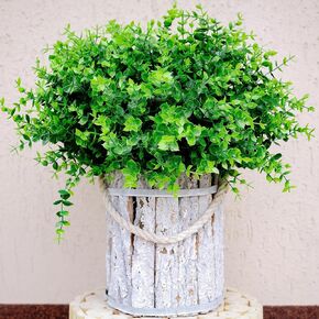 زهور صناعية مقاومة للأشعة فوق البنفسجية في الهواء الطلق - 12 قطعة من النباتات الصناعية المزيفة في الهواء الطلق شجيرات زهور بلاستيكية لا تبهت سيقان الشرفة المنزلية الخضراء الصناعية ديكور صندوق النافذة الخارجي (أرجواني) in Kuwait