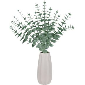 سيقان الاوكالبتوس الصناعية 12 قطعة من اوراق الاوكالبتوس الصناعية، فروع خضراء، 15 انش، باقات نبات الاوكالبتوس المصنفر المزيف، اوراق شجر اصطناعية داخلية لتزيين المزهرية، ديكور الزفاف in Kuwait