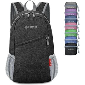 ZOMAKE Ultra Lightweight Packable Backpack 10L - Small Daypack Light Foldable Backpack Water-Resistant Backpack for Hiking(Black)
