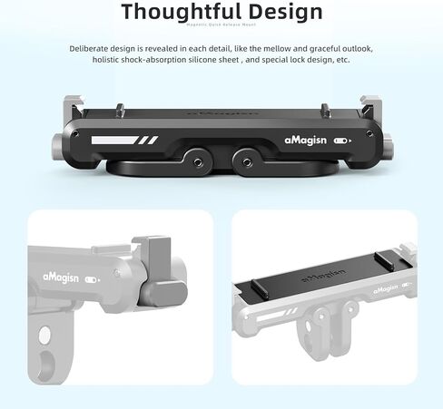 ار اس زد اف ان جي اكس ار واي حامل مغناطيسي سريع الفك لجهاز انستا 360 جو 3، حامل مع مخلب تثبيت مغناطيسي ثنائي الشق ونقطة برغي 1/4 لمزيد من خيارات التركيب in Kuwait