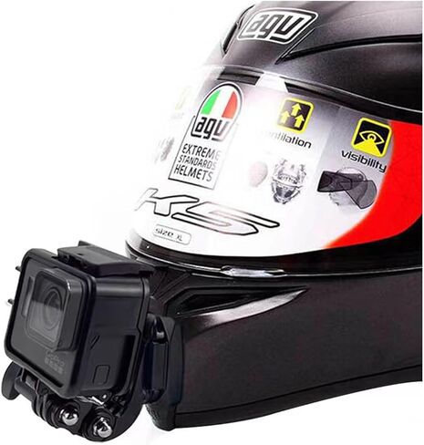 Ediximi Agv-k5 خوذة دراجة نارية مصنوعة من سبائك الألومنيوم مخصصة لمجموعة تثبيت الذقن لكاميرات GoPro Action مع وسادات لاصقة وحامل كاميرا على خوذة معدنية على شكل حرف J in Kuwait