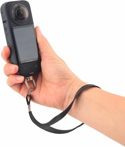 حزام معصم للكاميرا Rigdance مع برغي حلقة على شكل حرف D 1/4-20 لـ Insta360 X3، ONE X2، ONE X، GO2، GO3، ONE RS، ONE R، Flow، عصا سيلفي (قطعتان) in Kuwait