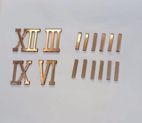 Yuxuanish Bright Golden Acrylic Roman Numerals,Numerals (4cm)&Dashes (3cm) for Epoxy Resin Wall Clock Replacement Repairing Clock Accessories in Saudi Arabia