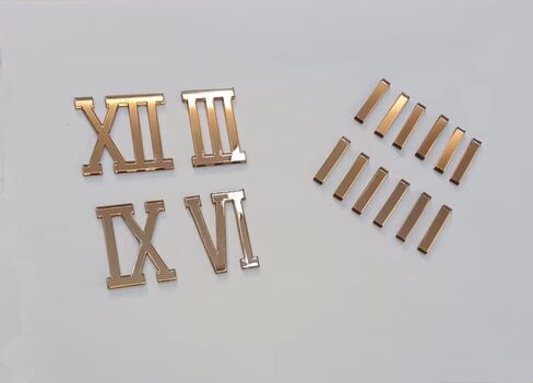 Yuxuanish Bright Golden Acrylic Roman Numerals,Numerals (4cm)&Dashes (3cm) for Epoxy Resin Wall Clock Replacement Repairing Clock Accessories in Saudi Arabia