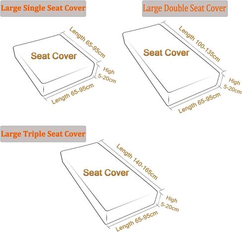 أغطية وسائد الأريكة ele ELEOPTION، غطاء أريكة على شكل حرف L، غطاء مرن للكرسي، واقي الأثاث (الطول 25-37 بوصة، العرض 25-37 بوصة، غطاء مقعد فردي كبير) رمادي داكن قمحي in Kuwait