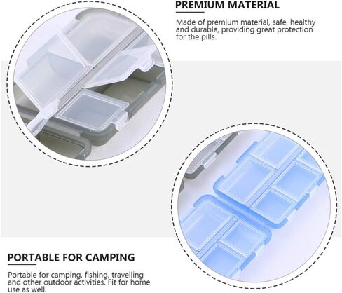 Medicine Case 3pcs Double Layer Organizer Case with 10 Compartments Portable Mini Travel Pills Box Medicine Carry Box Seal Storage Container Holder for Outdoor Camping Home Travel in Saudi Arabia