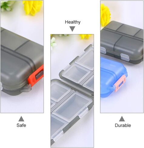 Medicine Case 3pcs Double Layer Organizer Case with 10 Compartments Portable Mini Travel Pills Box Medicine Carry Box Seal Storage Container Holder for Outdoor Camping Home Travel in Saudi Arabia