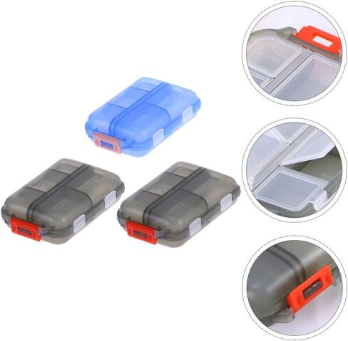 Medicine Case 3pcs Double Layer Organizer Case with 10 Compartments Portable Mini Travel Pills Box Medicine Carry Box Seal Storage Container Holder for Outdoor Camping Home Travel in Saudi Arabia